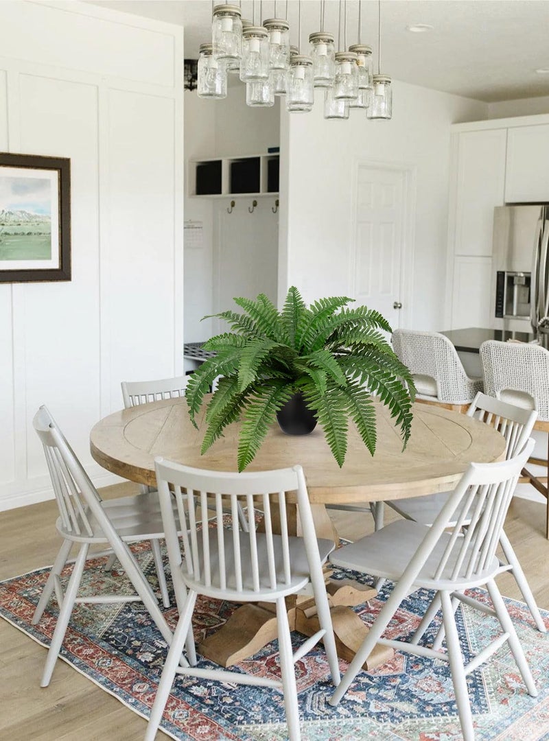 Hollyone Fake Fern Potted Plant Artificial Boston Ferns in Pot 35 Leaves for Outdoors & Indoor Faux Fern Bush Plant 20inch for Patio Garden Farmhouse Windowsill Office Living Room Decoration Home Decor - Image 4