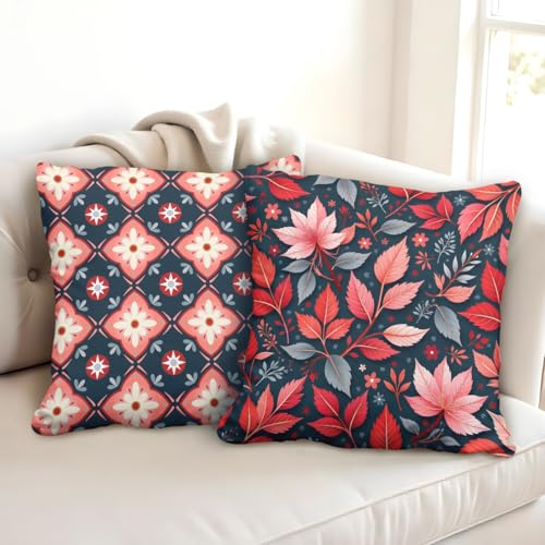 Brizberry® Designer Ethnic Decorative Soft Cotton Feel Premium Poly Cotton Throw Pillow Cushion Covers, Double Both, Set of 2 (Design 181, 16 x 16 Inch (Pack of 2)) - Image 1