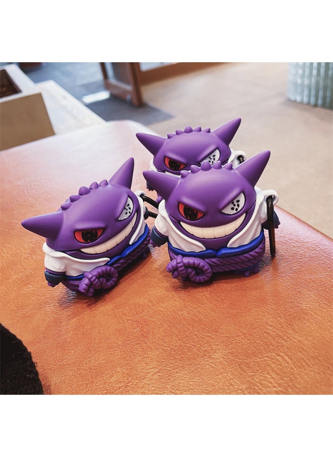 Generic - Personalized Three-dimensional Geng Ghost Application Airpods Pro2 Four-generation For Apple Bluetooth Earphone Case Two-generation Three-generation Protective Case-Color:Uchiha Sasuke Gengar + Hook-Applicable Models:Airpods Pro/pro2 Generation - Image 1