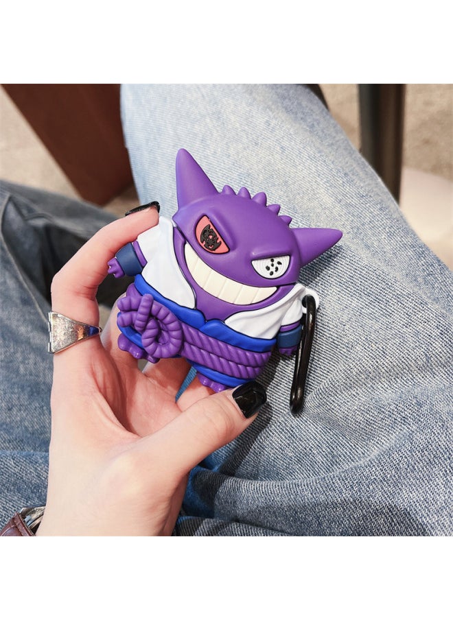 Generic - Personalized Three-dimensional Geng Ghost Application Airpods Pro2 Four-generation For Apple Bluetooth Earphone Case Two-generation Three-generation Protective Case-Color:Uchiha Sasuke Gengar + Hook-Applicable Models:Airpods Pro/pro2 Generation - Image 1