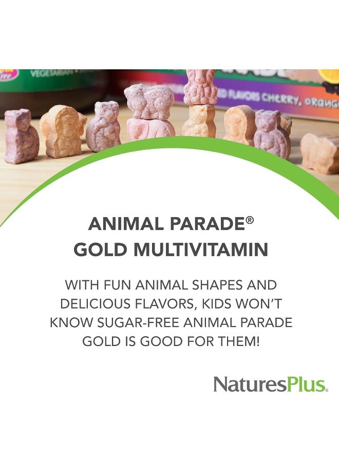 NaturesPlus Natures Plus Animal Parade Source of Life Gold Children's Chewable Multivitamin - Assorted Cherry, Orange & Grape Flavors - 60 Chewable Tablets - Vegetarian, Gluten-Free - 30 Servings - Image 3