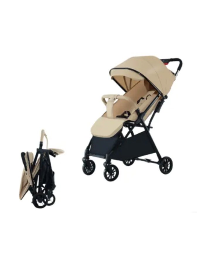 Generic Baby Stroller Pram Easy Folding Portable -Beige  - Image 2
