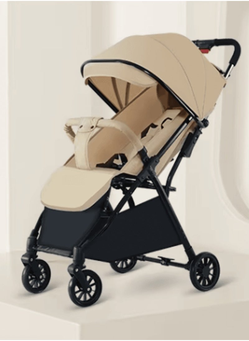 Generic Baby Stroller Pram Easy Folding Portable -Beige  - Image 1
