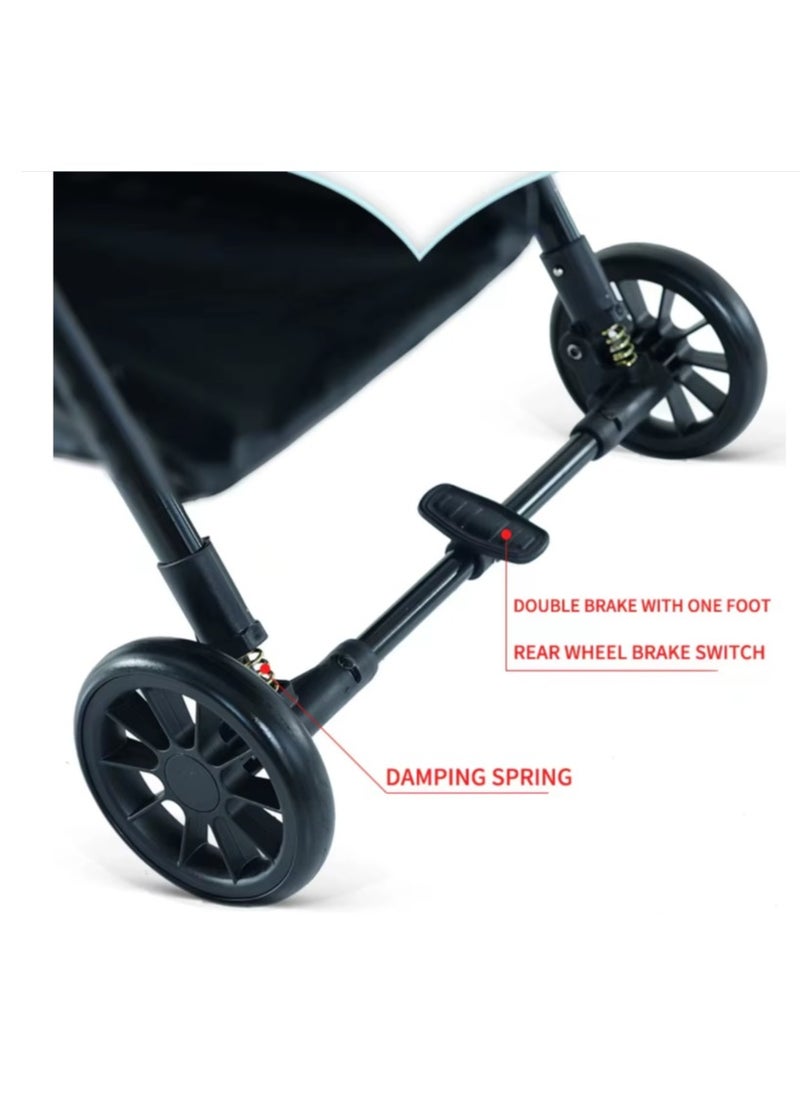 Generic Baby Stroller Pram Easy Folding Portable -Beige  - Image 5