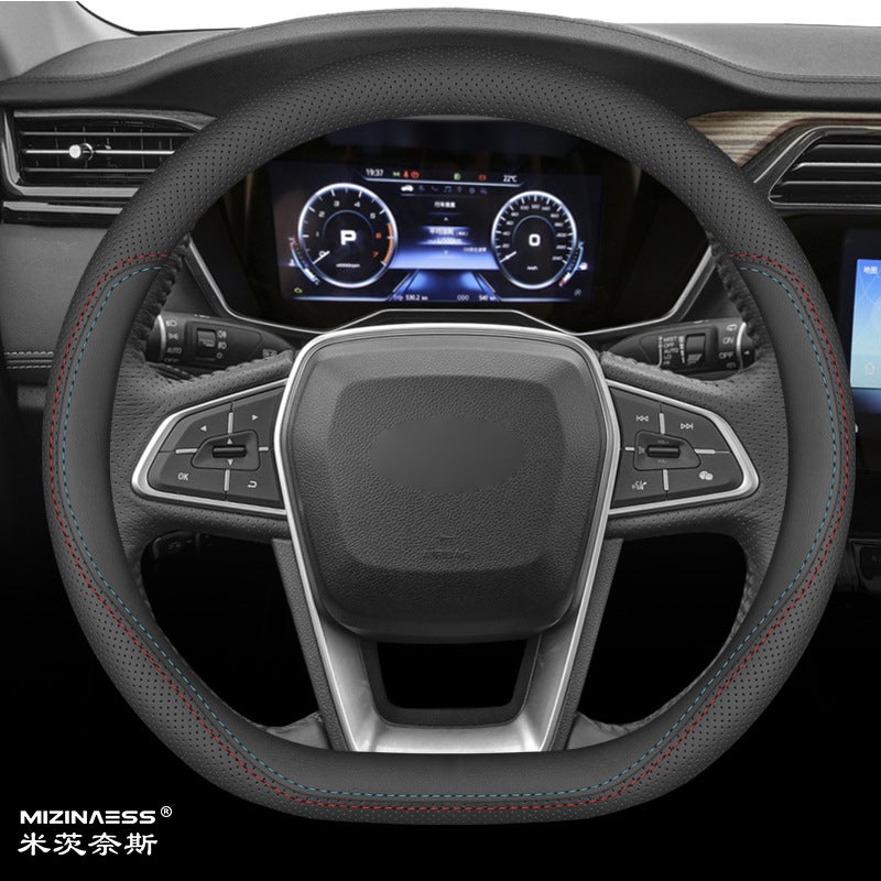 Hongqi H5 Leather Steering Wheel Cover 18-19-20-22-23-24 Car Four-Season Anti-Slip Hand-Free Sewing Handle Cover - Image 4