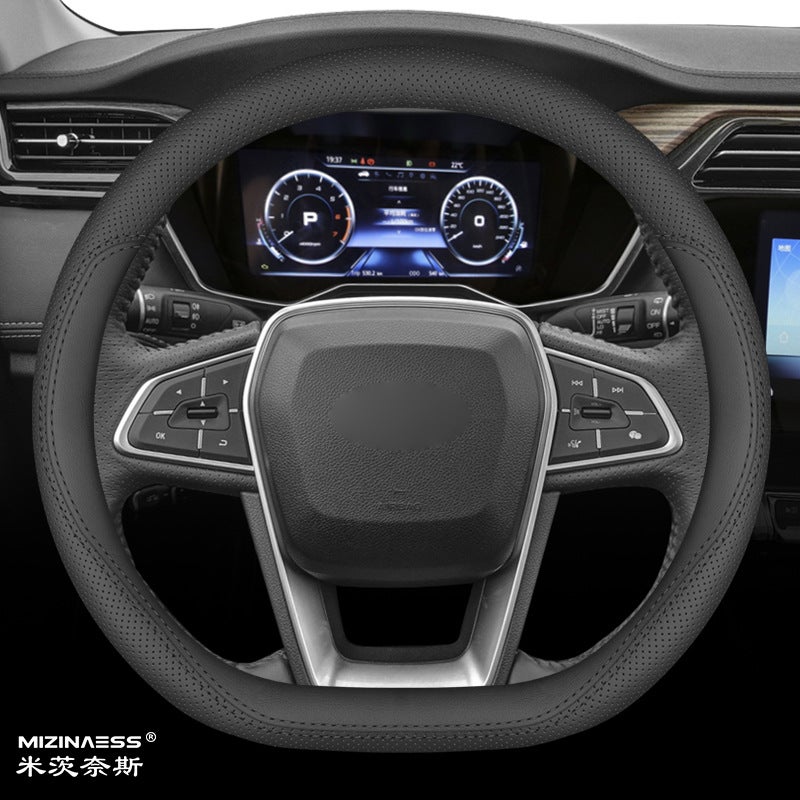 Hongqi H5 Leather Steering Wheel Cover 18-19-20-22-23-24 Car Four-Season Anti-Slip Hand-Free Sewing Handle Cover - Image 5