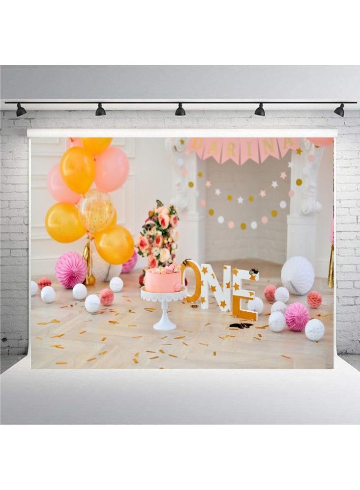 Loquat First Birthday Backdrop Photography Background,Photography Backdrop Sweet 1st Birthday Party Photography Backdrop Colorful Balloon Background - Image 1