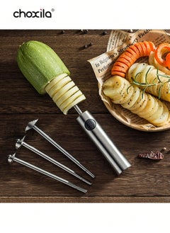 choxila 1pc Stainless Steel Vegetable Drill,Fruit Corer And Veggie Spiralizer,Vegetable Drill Twister Set,Ergonomic Handle With 4 Sizes for Coring and Hollowing out Zucchini, Potatoes, Carrot,Apple  - Image 3