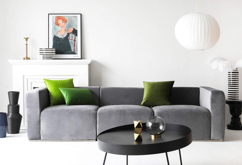 Mixhug Set of 2 Cozy Velvet Square Decorative Throw Pillow Covers for Couch and Bed, Moss Green, 18 x 18 Inches - Image 5