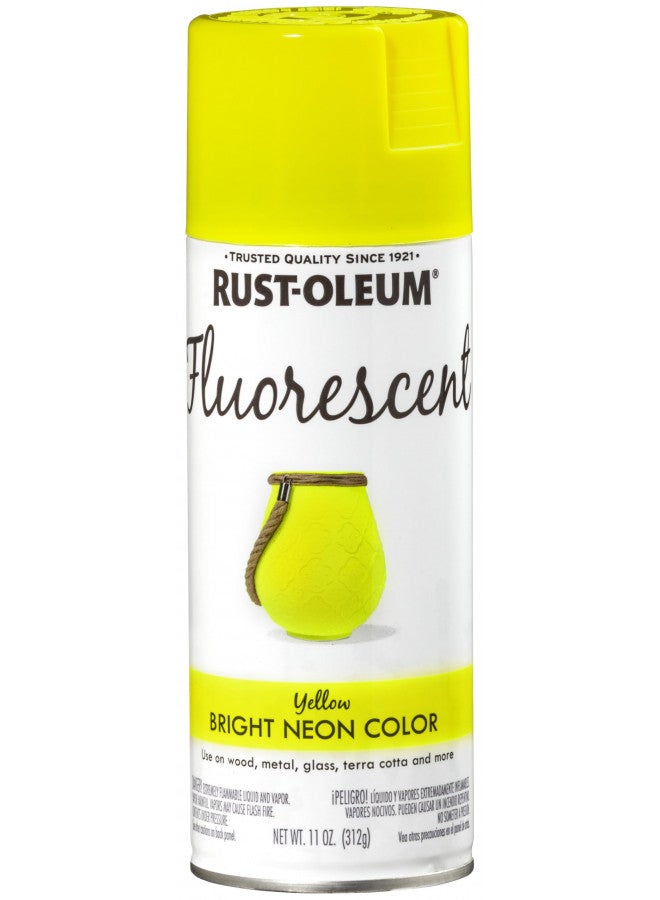 Rust-Oleum 342571 Specialty Fluorescent Spray Paint, 11 oz, Yellow - Image 1