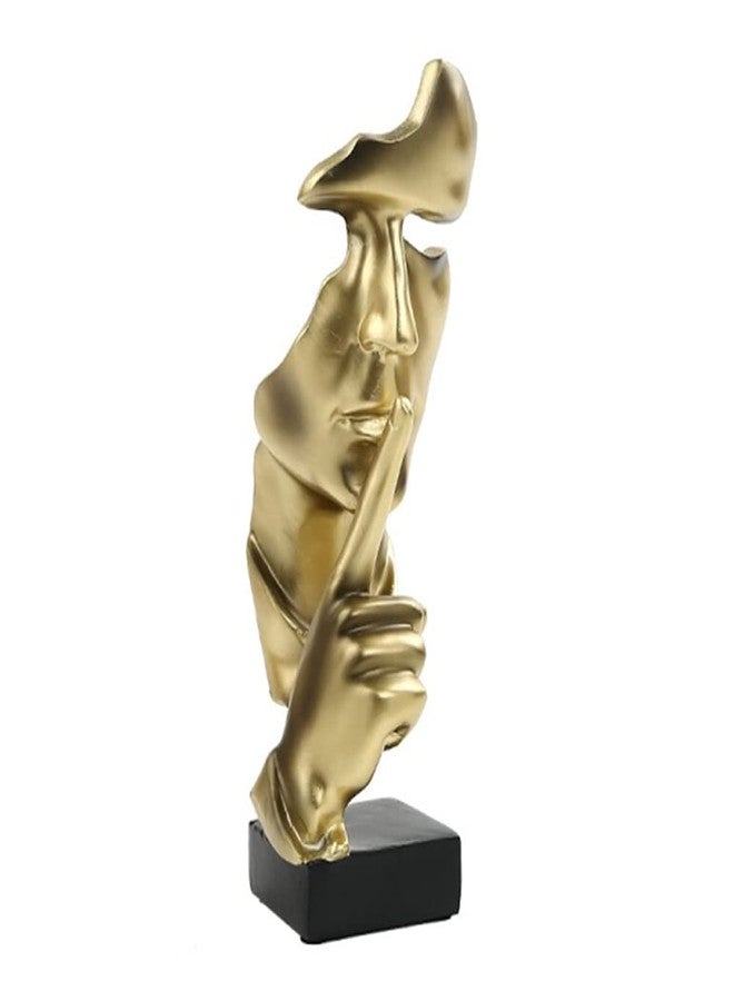 Asng Creative Abstract Men Figurine Sculptures, Keep Silence Statue, Thinker Statue, Office Home Decor (Gold) - Image 1