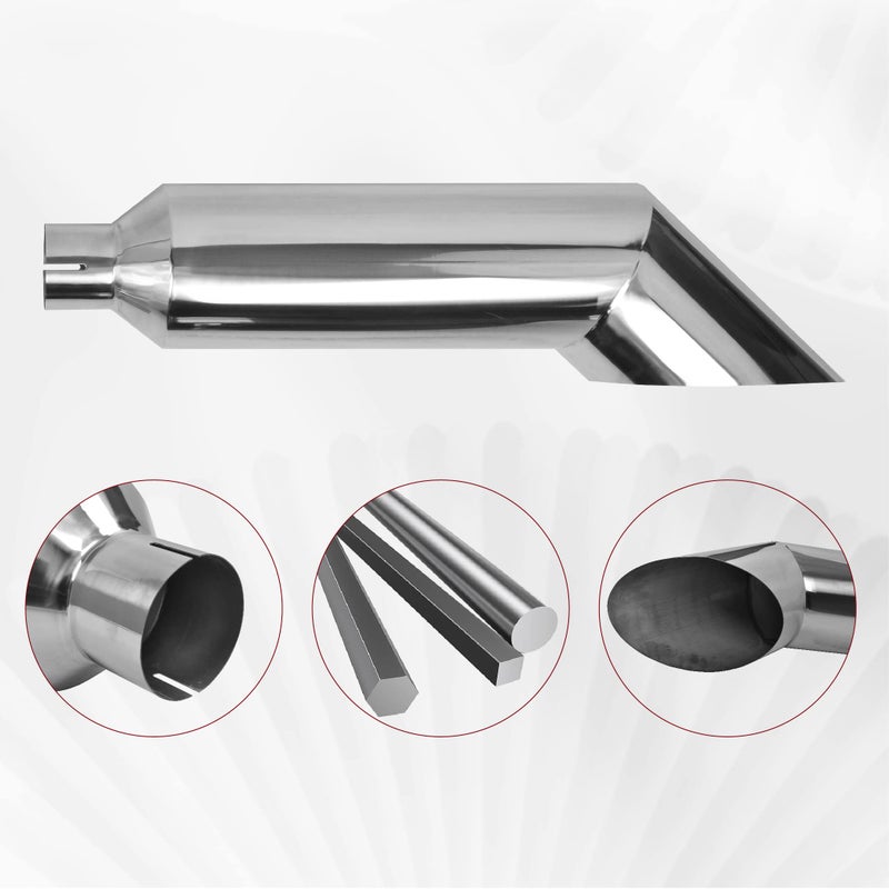FGJQEFG 5 Inch Inlet 7 Inch Outlet Polished Stainless Steel Miter Angle Cut Diesel Smoker Exhaust Stack Tip Diesel Exhaust Tip(Stack Smokers 5" ID Inlet 36" Long) - Image 3