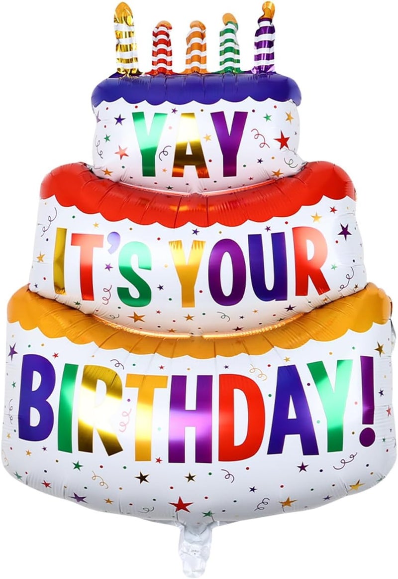 مانجو إنه عيد ميلادك بالونات رقائق الكيك ثلاثية الطبقات لزينة حفلات أعياد الميلاد - Image 2