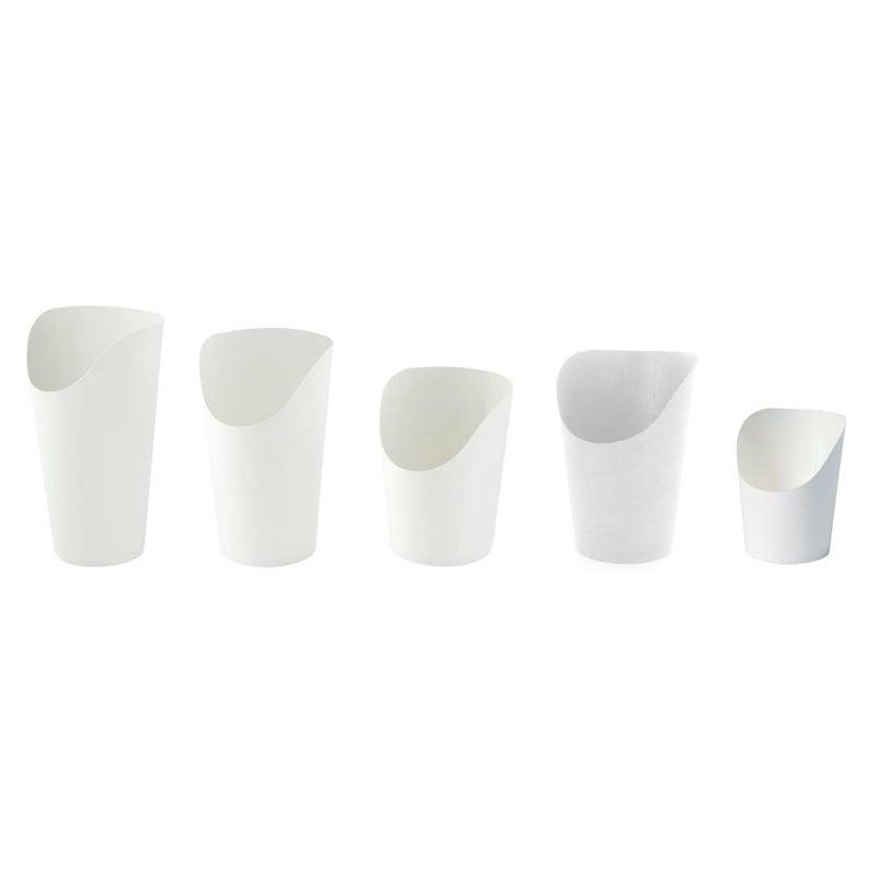 PacknWood 210GSP25BL White Mini Fries/Wrap Cup - 2oz D:1.9in H:3.1in - 500 pcs - Image 3