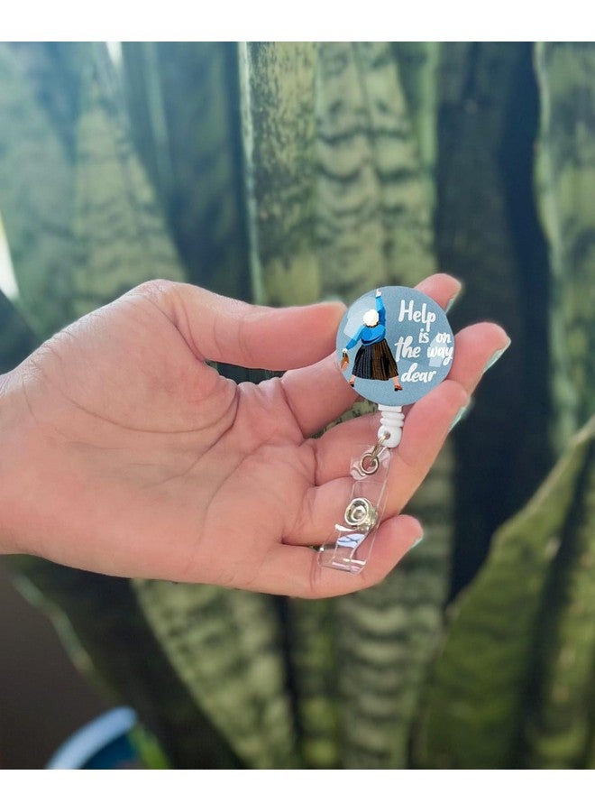 Limeloot Help Is On The Way Dear Badge Reel Funny Nurse Badge Reel With 24 Inch Cord And 360 Swivel Nursing Badge Reel With Nonserrated Alligator Badge Clip - Image 5