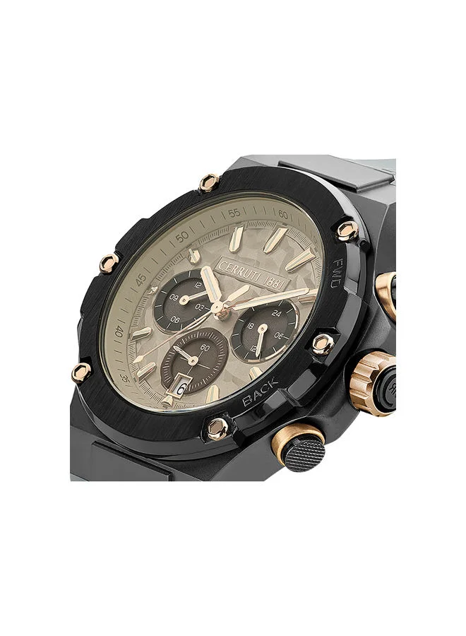 CERRUTI 1881 Men's Round Shape Silicone Band Analog Wrist Watch 44 mm - Grey Dial - CIWGQ2224304