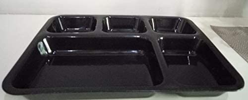 Coolkart Set of 4 Unbreakable Microwave Safe 5 Compartment Plates for Dinner Made of 100 BPA Free Food Grade Virgin Black - Image 2
