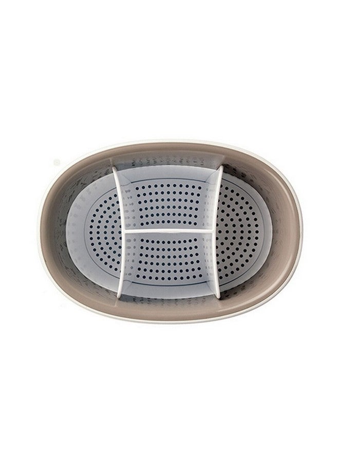 Stefanplast Tosca 4-Compartment BPA-Free Plastic Cutlery Drainer White and Beige  14 x 13.5 x 19.5 cm 55700 - Image 2