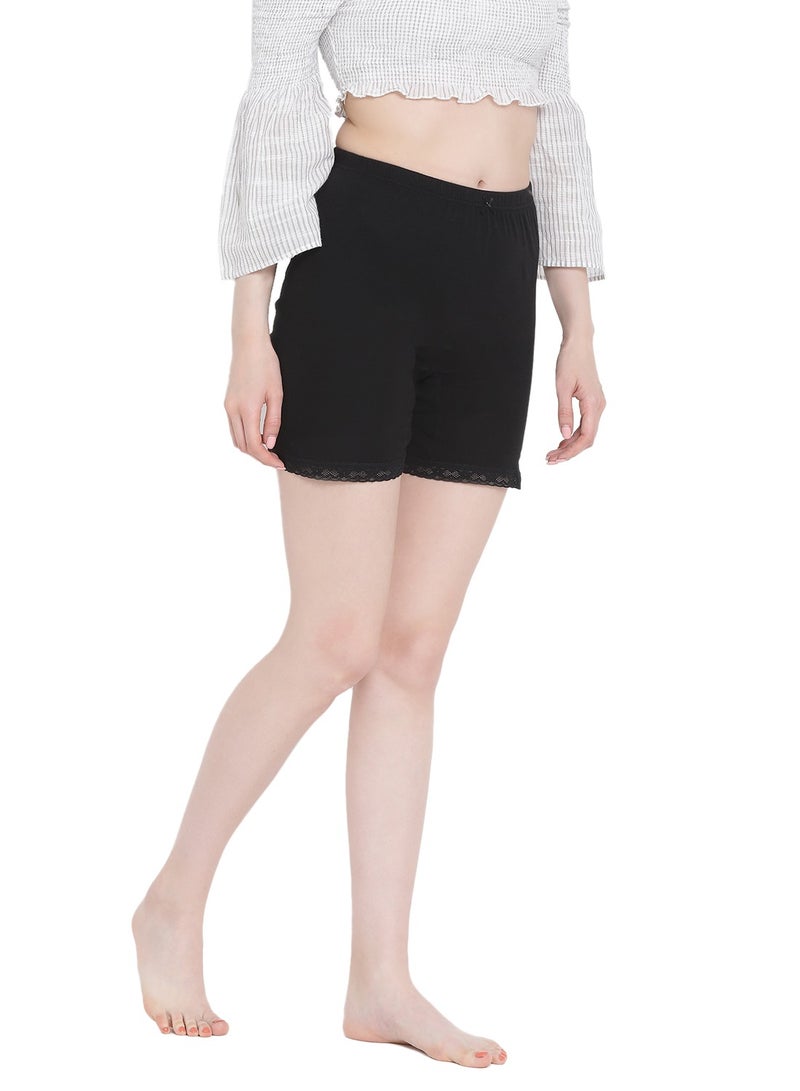 BYC WOMEN'S COTTON BOXER BRIEF SHORTS (PACK OF 3) - BLACK  - Image 5