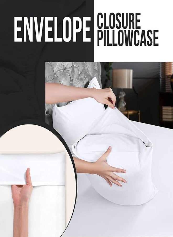 EASY BEDDING 100% Egyptian Cotton- 2 PC Cotton Pillow Cover- Envelope Closure Style- 300 TC Luxurious Sateen Weave Pillow Cases- Super Soft & Breathable-Pink Stripe (18" x 27") - Image 3