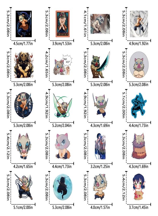 YEESACG 63pcs Hashibira Inosuke Japanese Anime Romantic Aesthetics Retro Funny Stickers Pop Kawaii Pack | Vsco Funny Cool Deacls Graffiti Stickers Vinyl for Water Bottle Skateboard Luggage Laptop - Image 3