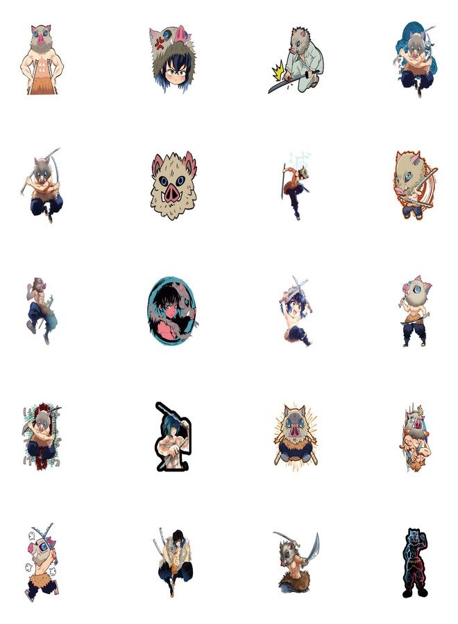 YEESACG 63pcs Hashibira Inosuke Japanese Anime Romantic Aesthetics Retro Funny Stickers Pop Kawaii Pack | Vsco Funny Cool Deacls Graffiti Stickers Vinyl for Water Bottle Skateboard Luggage Laptop - Image 4