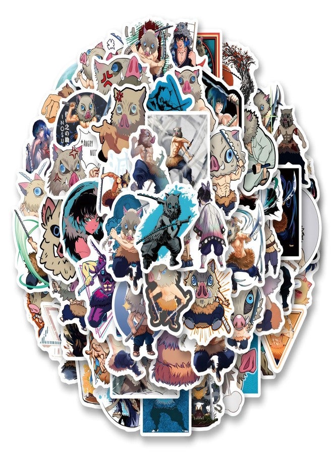 YEESACG 63pcs Hashibira Inosuke Japanese Anime Romantic Aesthetics Retro Funny Stickers Pop Kawaii Pack | Vsco Funny Cool Deacls Graffiti Stickers Vinyl for Water Bottle Skateboard Luggage Laptop - Image 2