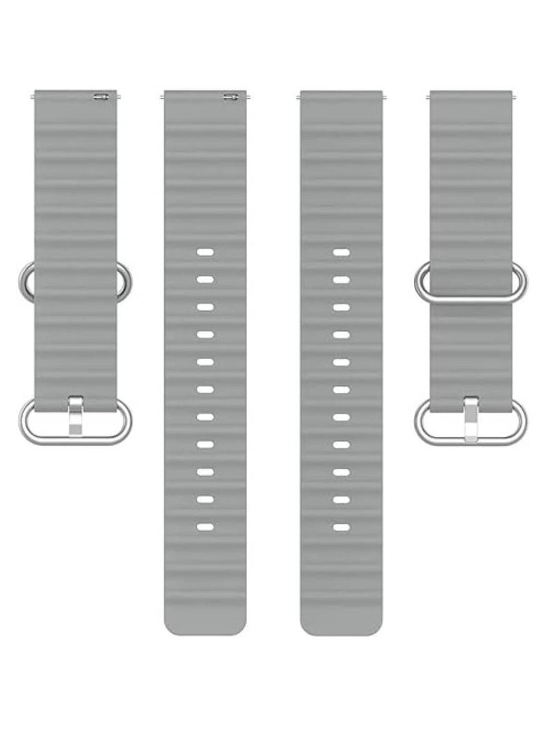 GENNEXT Replacement Ocean Silicone Sport Strap For Huawei Watch GT2 Pro Huawei GT4 46mm / watch 4 Pro / watch 4/ watch Ultimate / Huawei GT3 46mm/ Watch 3 / Watch 3 Pro / GT3 Pro Grey - Image 3