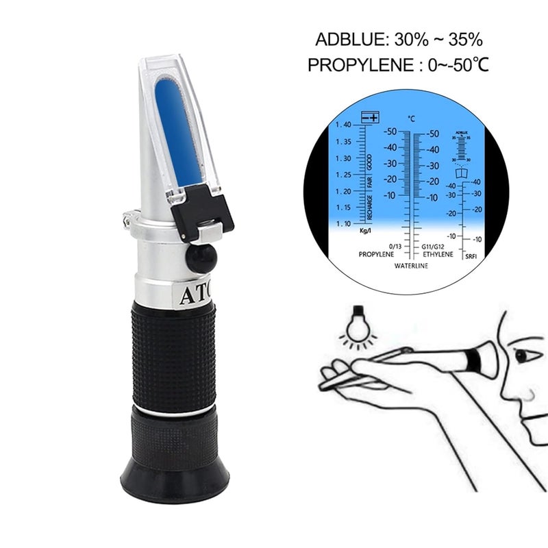 Refractometer, Hand Held Optical 4-in-1 Freezing Refractometer Concentration of Urea with ATC for Car Manufacturers Large Fleet - Image 2