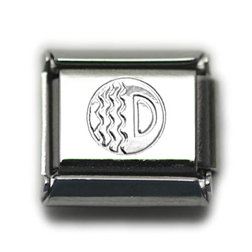 Dolceoro Alphabet C Letter Initial, 9mm Traditional Classic Type Italian Modular Charm Link - Stainless Steel - Image 2