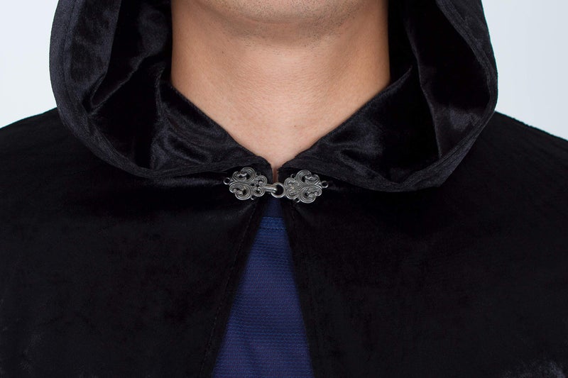 Little Adventures Deluxe Velvet Adult Cloak Cape with Lined Hood (Black) - Machine Washable Adult Cosplay Dress-Up Cloaks with No Glitter - Image 5