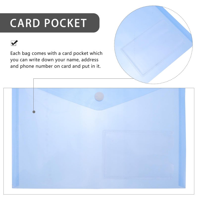 A5 Plastic Snap Button Document Bags 30pcs File Holders For Office School Home - Image 4