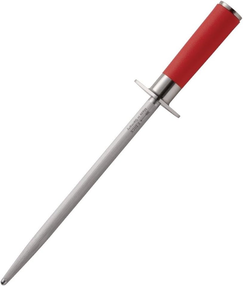 F. DICK Red Spirit Sharpening Steel - Sharpening rod with 9.8’’ steel & 65 HRC - Ideal for resharpening - NSF Certified - Non Slip & robust handle - Durable steel - Made in Germany