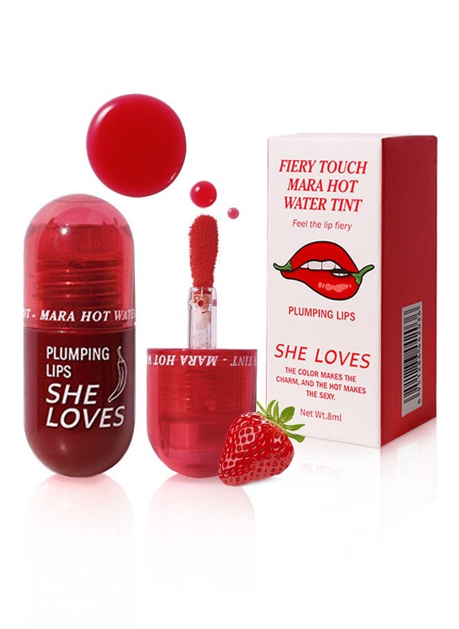 Sheloves - Plumping Lips-Feel The Lip Fiery, Hydrating Lip Care,Buxom Plant Lips Oil, Treatment Serum Volumizing For Dry Cracked Lips,  Plumping Gloss Lips Filler Lip Mask 04# Arouse Passion - Image 1