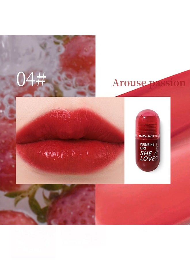 Sheloves - Plumping Lips-Feel The Lip Fiery, Hydrating Lip Care,Buxom Plant Lips Oil, Treatment Serum Volumizing For Dry Cracked Lips,  Plumping Gloss Lips Filler Lip Mask 04# Arouse Passion - Image 1