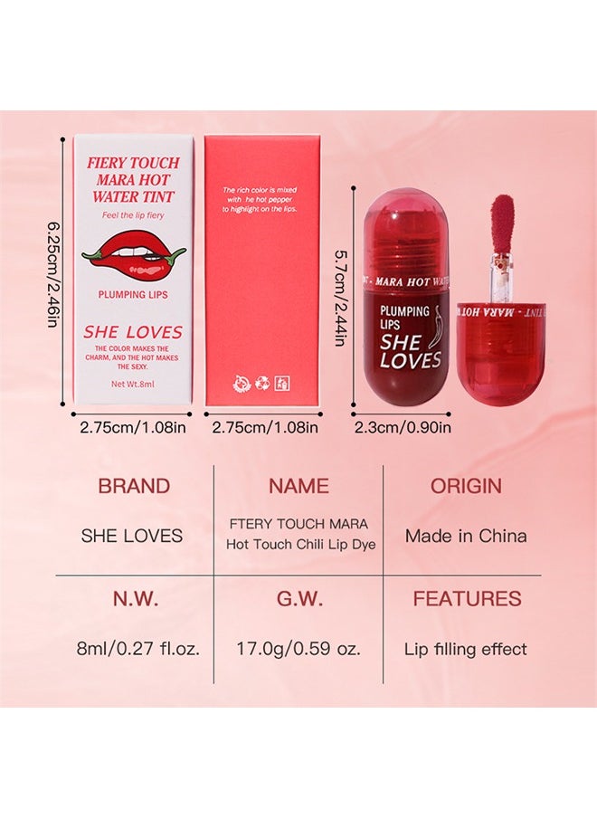 Sheloves - Plumping Lips-Feel The Lip Fiery, Hydrating Lip Care,Buxom Plant Lips Oil, Treatment Serum Volumizing For Dry Cracked Lips,  Plumping Gloss Lips Filler Lip Mask 04# Arouse Passion - Image 1