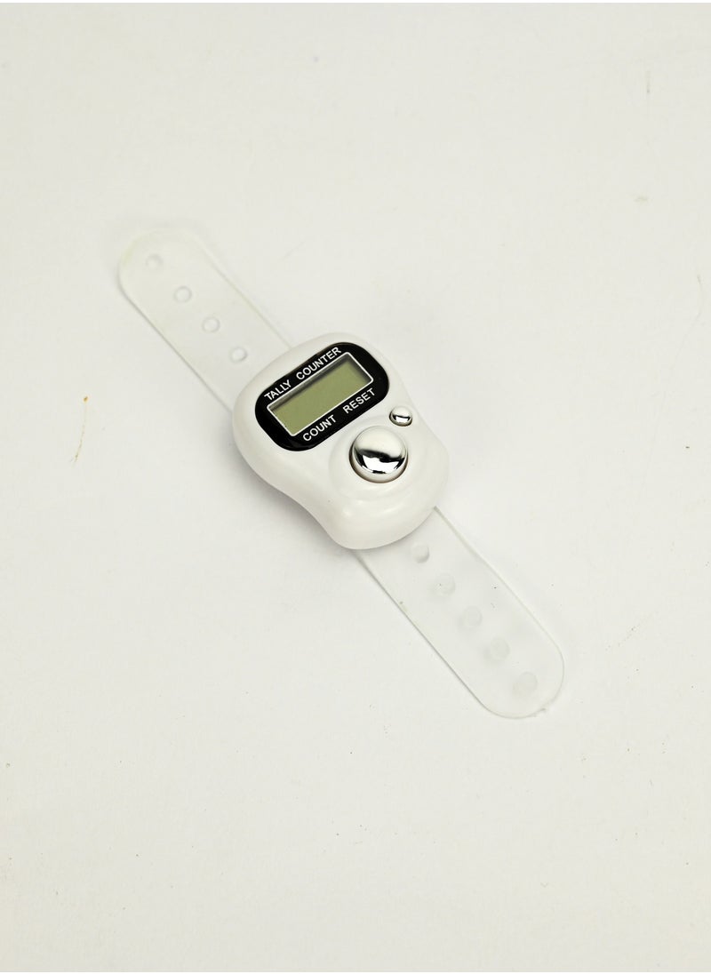 Generic - Tally Counter  Tally Counter Ramadan  Tally Counter Tasbih  Portable Size Digital Mini Lcd Electronic Digital Finger Hand Ring Tally Counter Hand Tally Counter    White - Image 1