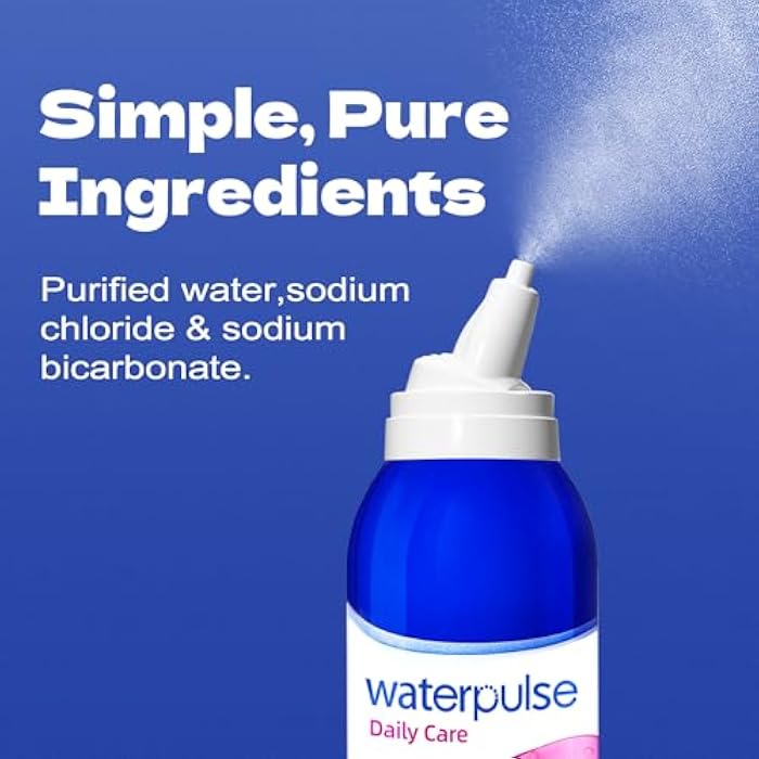 Waterpulse Saline Nasal Mist for Nasal Care - Drug-Free Nasal Relief with Pure Isotonic Solution, Moisturizing Spray to Relieve Dryness & Congestion – Use for Daily Care,2 x 7.05 oz - Image 4