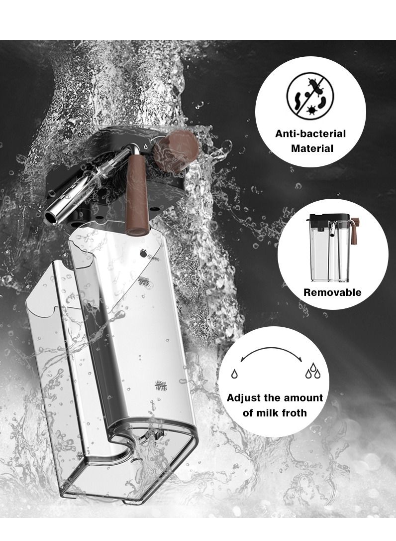 هيبرو ماكينة قهوة هاي برو الأوتوماتيكية بالكامل ٣ في ١، لتحضير الإسبريسو والكابتشينو واللاتيه، تعمل بالبخار عالي الضغط، وتُنتج رغوة الحليب الساخن تلقائيًا، وتستخدم كبسولات القهوة والقهوة المطحونة (H8A). - Image 5