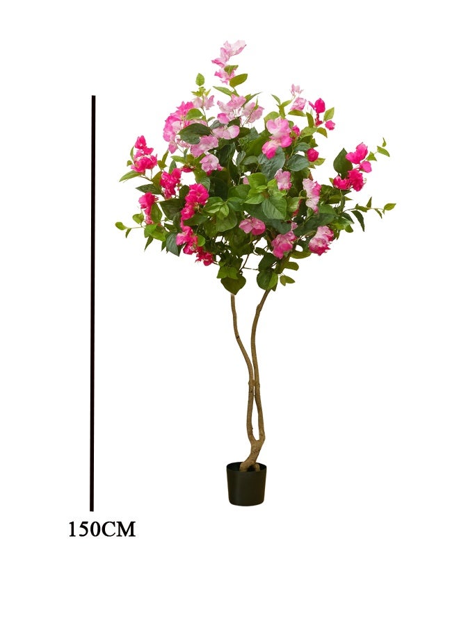 درامــــــا هوم  شجرة جهنمية صناعية مزهرة بارتفاع 150 سم – شجرة ورد صناعية كبيرة للديكور الداخلي والخارجي – نبات صناعي واقعي لغرف المعيشة، المكاتب، الصالات والحدائق – ديكور أنيق وفاخر - Image 2