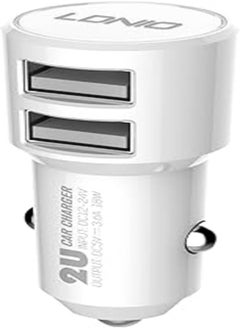 LDNIO C309 Fast Car Charger 18W With 2USB Port, White Light Ring, Auto-ID USB, ABS Fire Proof Material with Micro Cable - White - pzsku/Z280411A2CFADE9994A7FZ/45/_/1719698643/ef3b968d-eaf8-4afa-8d5d-ff2098845d34