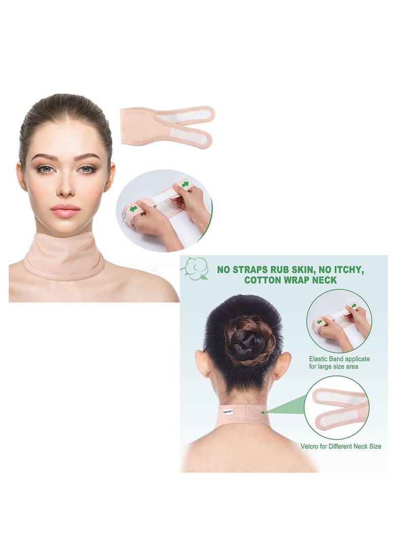 Excefore Castor Oil Pack Wrap, Adjustable Reusable Organic Castor Oil Pack Kit, Castor Oil Packs for Liver Detox, Less Stress, Castor Oil Free, Cotton Machine Washable Leak Proof(Skin Color Waist+Neck) - Image 4