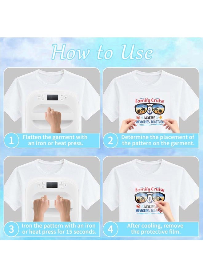 EoBeCy 16 Sheets Cruise Iron on Transfers for T-Shirts, Family Trip DTF Transfers Ready to Press Heat Transfers Vinyl, Iron on Patches Decals for Clothes Bag Hoodie Pillow Covers DIY Crafts - Image 5