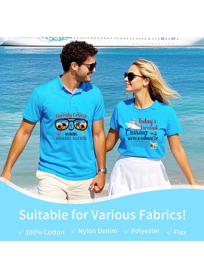 EoBeCy 16 Sheets Cruise Iron on Transfers for T-Shirts, Family Trip DTF Transfers Ready to Press Heat Transfers Vinyl, Iron on Patches Decals for Clothes Bag Hoodie Pillow Covers DIY Crafts - Image 4