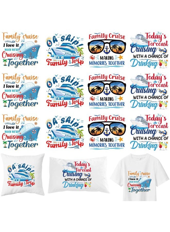 EoBeCy 16 Sheets Cruise Iron on Transfers for T-Shirts, Family Trip DTF Transfers Ready to Press Heat Transfers Vinyl, Iron on Patches Decals for Clothes Bag Hoodie Pillow Covers DIY Crafts - Image 1