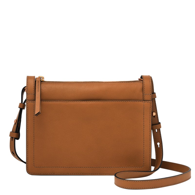 Fossil Women's Taryn Leather Crossbody Purse Handbag, Saddle (Model: ZB1894216) - Image 1