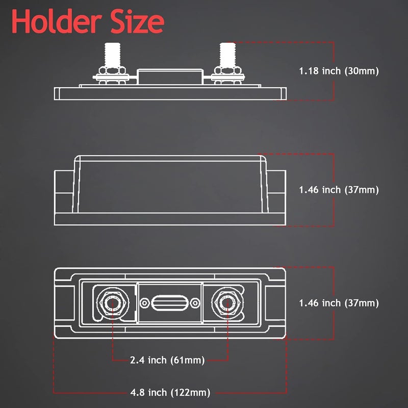 Hamolar 3 Pack 50 AMP ANL Fuse Holder Block with 50A ANL Fuses - Image 3