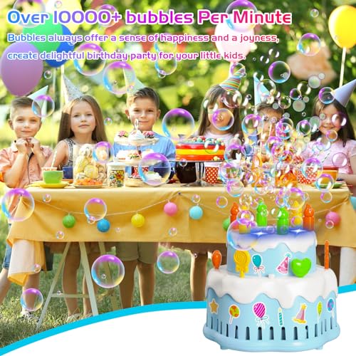 PANAMALAR آلة فقاعات كعكة عيد الميلاد بانامالار - آلة فقاعات أوتوماتيكية للأطفال الأولاد والبنات 10000 فقاعات في الدقيقة مع أضواء وموسيقى - حل حفلة كعكة فقاعات ألعاب هدايا عيد الميلاد في الهواء الطلق والزفاف - Image 5