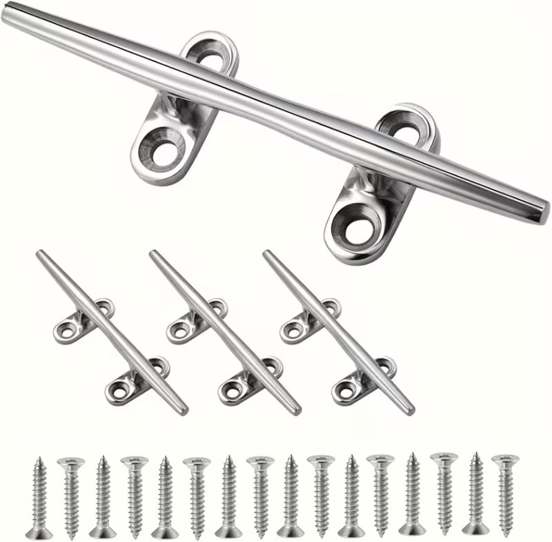 OSTARE Boat Cleats 4 inch,5 inch,6 inch,8 inch,10 inch,12 inch Marine Dock Cleats 316 Stainless Steel Rope Cleats Boat Mooring Accessories with Fasteners - Image 1