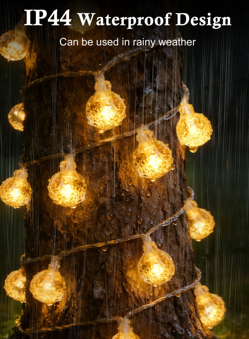 نكومي أضواء العطلات، أضواء زينة تعمل بالبطارية 10 أمتار 80 LED، أضواء سلسلة خارجية مقاومة للماء، مناسبة للاستخدام الداخلي، الحديقة، الفناء، التخييم، زينة عيد الميلاد (نمط كرة بلورية دافئة) - Image 4